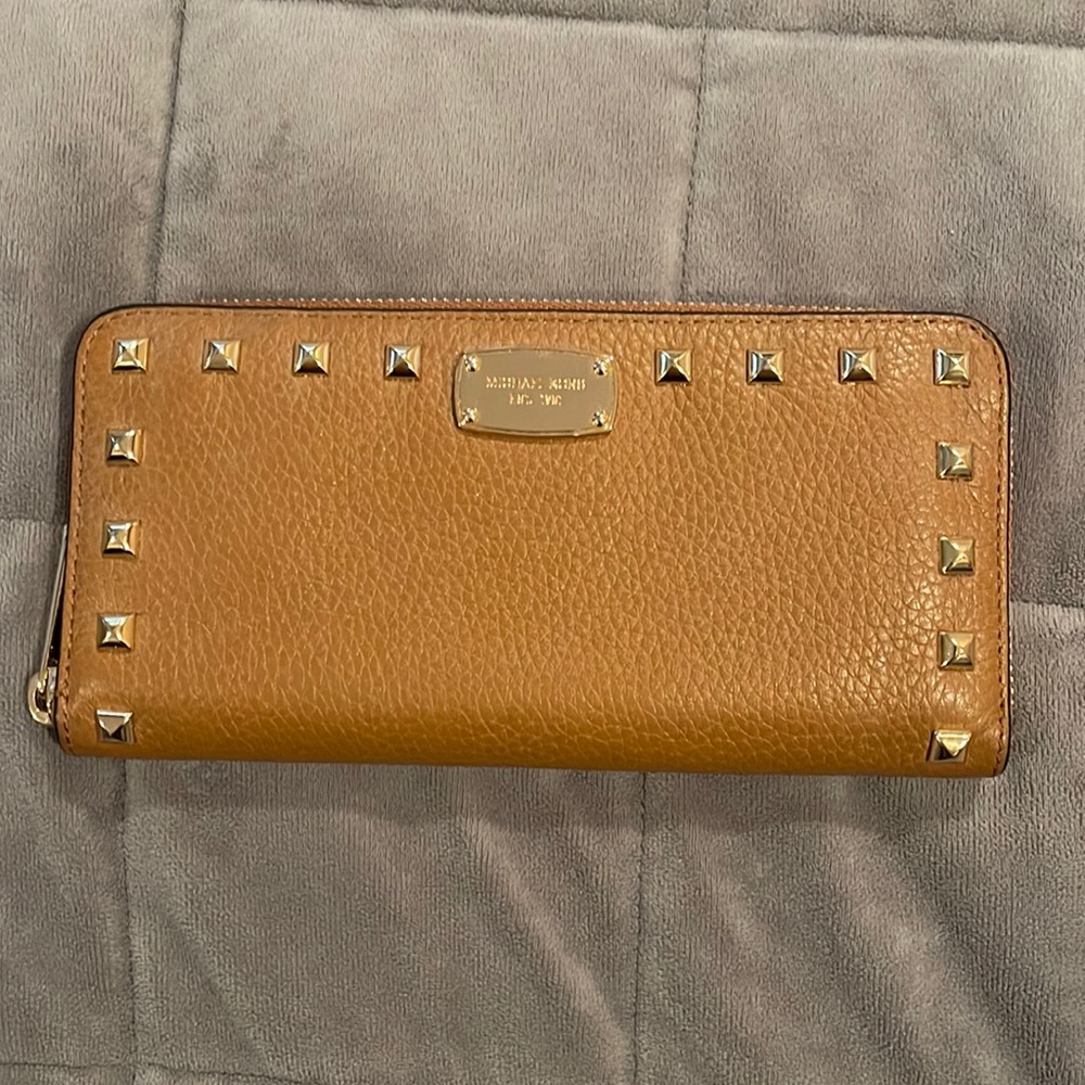 Michael Kors gold studded wallet gently used